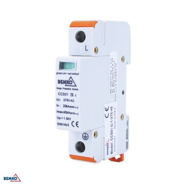 SURGE PROTECTOR 1P 20kA(8/20) CLASS T2 (C) image 1