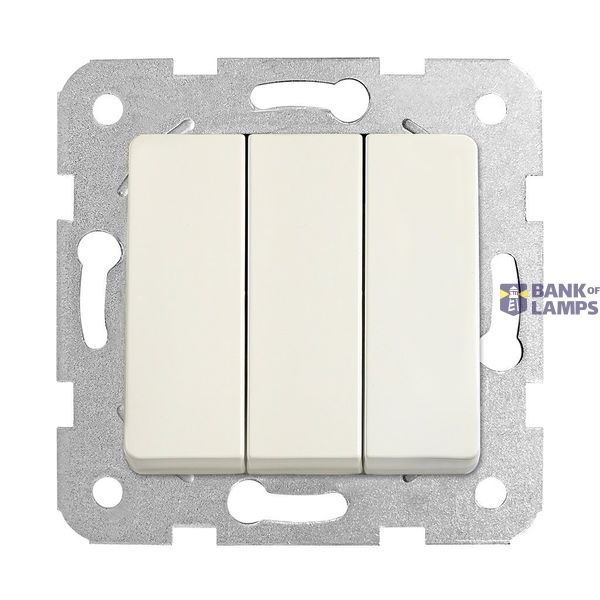Linnera-Rollina Three Gang Switch Beige image 1