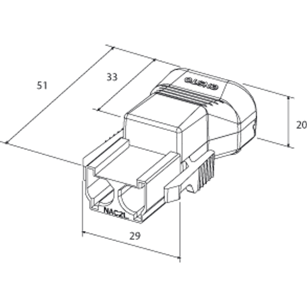 Coupler 2-p plug, str-rel, grey image 2