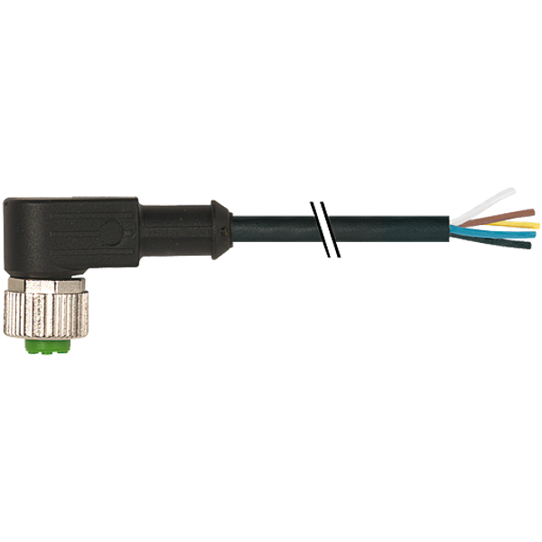 M12 female 90° A-cod. with cable PVC 5x0.34 bk UL/CSA 40m image 1