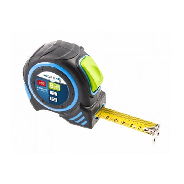 HOEGERT Measuring tape measure 8m 25mm auto stop nylon with magnet image 1
