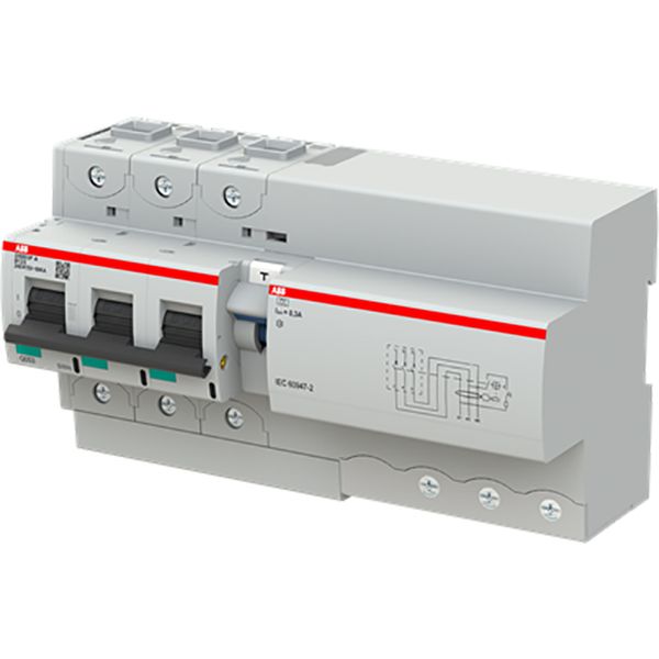 Residual current breaker RCBO DS800 range 50kA, 3P, curve B, 125A, 300 image 1