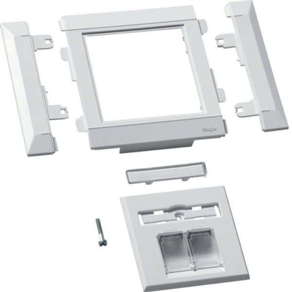 Frontplate modular 2 x RJ45, 80mm, pure white image 1