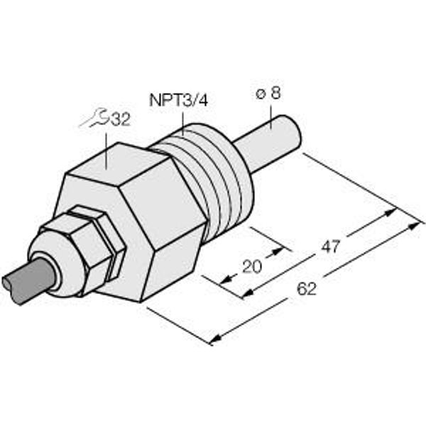 Flow Monitoring Immersion Sensor without Integrated Processor   FCS-N3/4T-NA image 1