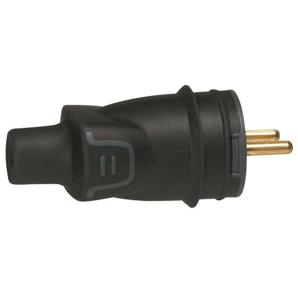PLUG2P+E FR RUBBER BLACK SCREW image 1