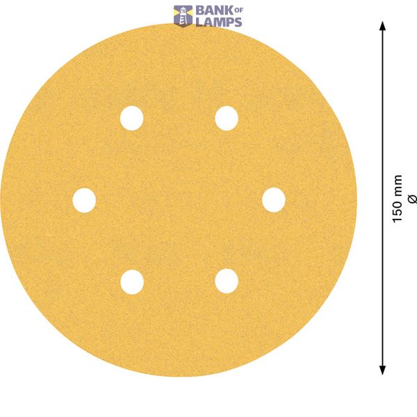 EXPERT C47 Sandpaper with 6 holes for Random Orbital Sanders 15 mm, G 12 5-pc image 2