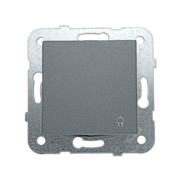 Socket outlet, flap cover, screw clamps, anthracite image 2