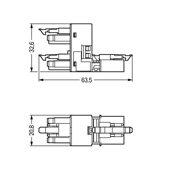 h-distribution connector 4-pole Cod. B gray image 3