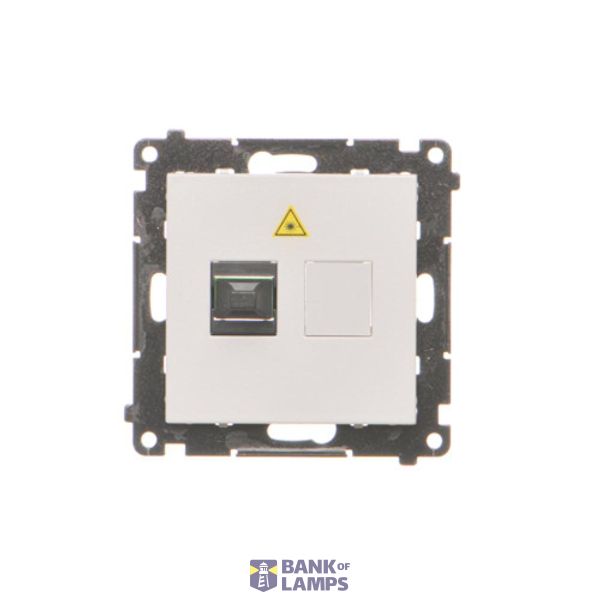 Single fiber optic socket, light gray matt image 1