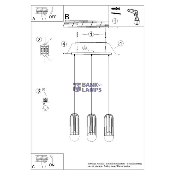 Pendant lamp BRINA 3L  white image 7