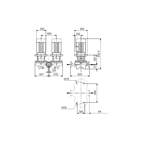 In-line circulator pump TPD 125-130/4 A-F-A-BQQE 5.5 kW 400D 50Hz IE3 image 1