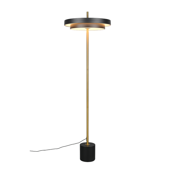 Keaton LED floor lamp matt black/brass image 1