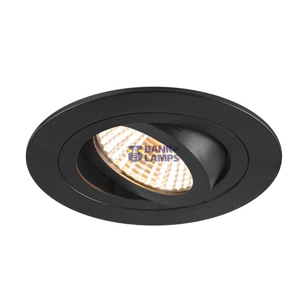 NEW TRIA® 75, recessed ceiling light, 3000K, 38°, IP 20, round, black image 1