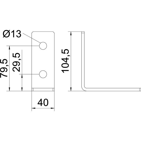 GMS 4 VW 90 FT Connection bracket 90°, with 4 holes 104x104x40x5 image 2