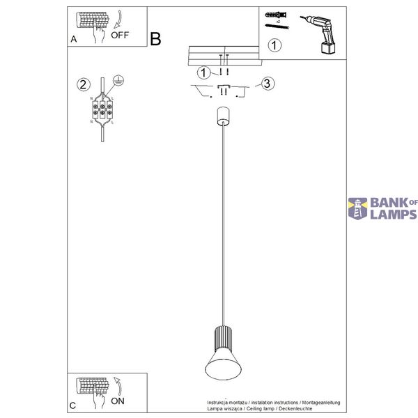 Pendant lamp ESTRIA 1 white/ultramarine image 9