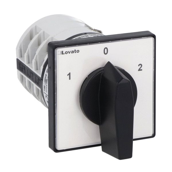 Rotary cam switch 7GN series, 3-phase motor reversing switch 32A, for front mounting with black handle, front plate 65X65mm image 1