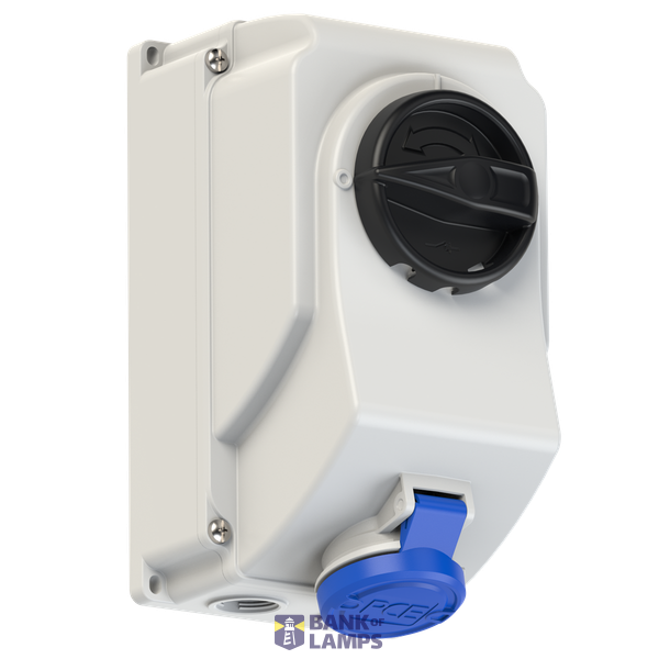 Fixed socket with switch, 16A 3P 6h IP44/54 image 1