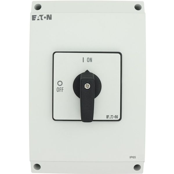 P3-100/I5 On-Off switch, P3, 100 A, surface mounting, 3 pole, with black thumb grip and front plate image 4
