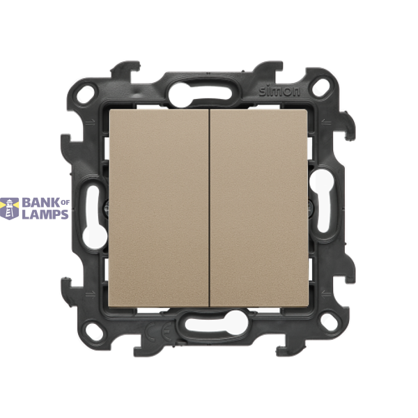 Two-way switch without pictogram, (module), Simon 24, IP20/IP44, 10AX, champagne matt image 1