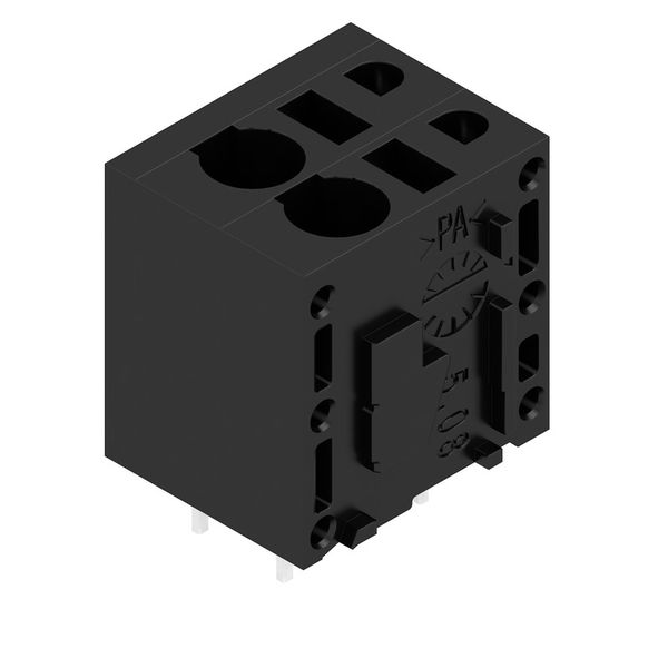 Printed circuit board terminals, 5.08 mm, Number of poles: 2, 180°, Solder pin length (l): 3.5 mm, tinned, black, PUSH IN without actuator, Clamping range, max. : 2.5 mm², Box image 2