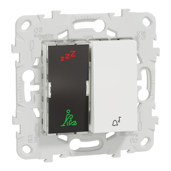 Light module, New Unica, 230VAC, with switch, 2 modules, white image 1