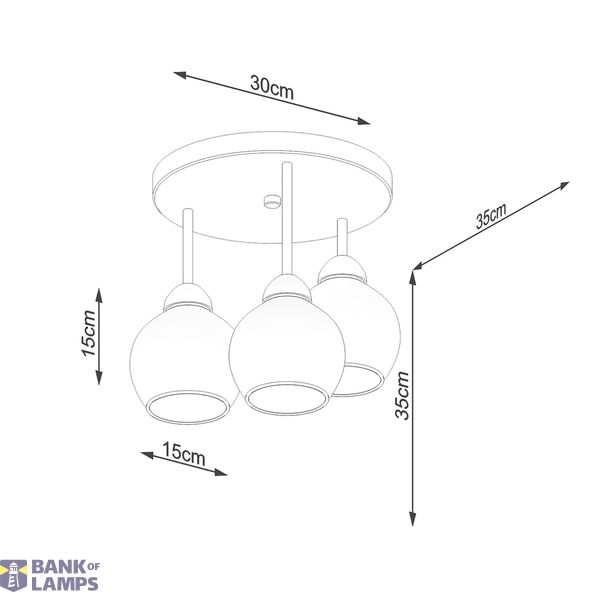 CHANDELIER ALINO 3 BLACK E27 3X60 IP20 image 7