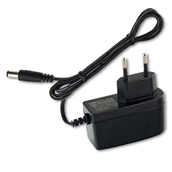 Power adapter 12W, DC24V/0.5A, IP20, black plastic, with plug image 1
