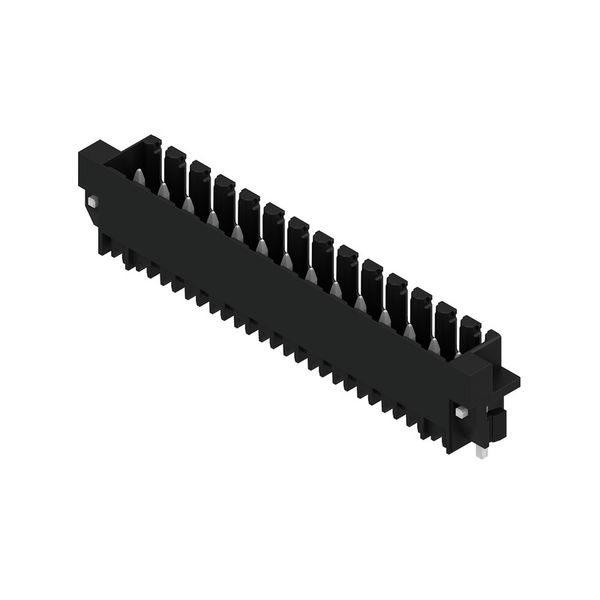 PCB plug-in connector, male header, Clip-on flange, THT/THR solder connection, 3.50 mm, Number of poles: 14, 180°, Solder pin length (l): 1.5 mm, tinned, black, Box image 2