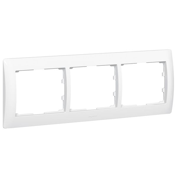 Frame Galea Life 3-gang horizontal white image 1