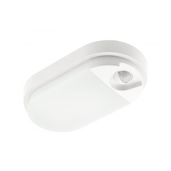 LED luminaire TULON with motion sensor, 15 W, 1350 lm, 4000K, AC220-240V, IP54, oval, white image 1