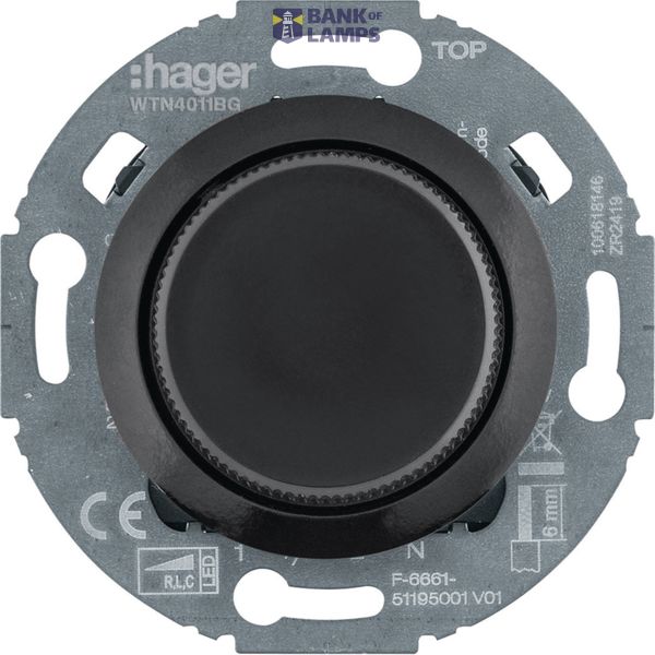 Universal rotary dimmer comf (R, L, C, LED), soft-click, Series 1930 black image 1