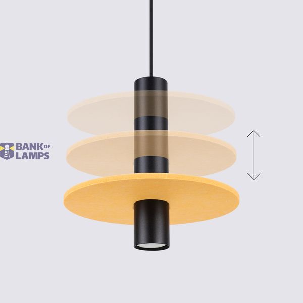 Pendant lamp PELTA 1 black/yellow image 9