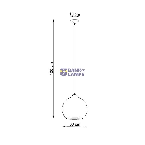 HANGING LAMP BALL RED E27 1X60W IP20 image 2