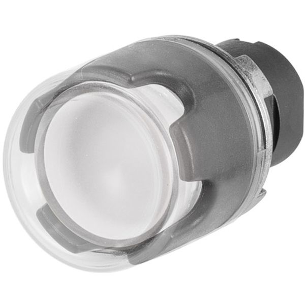 Push-button, full guard, illuminated, clear, rubber cap image 1