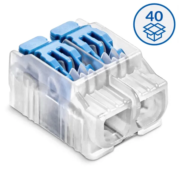 Lever wire connector SCL2 transparent / blue (box 40 pcs) image 1