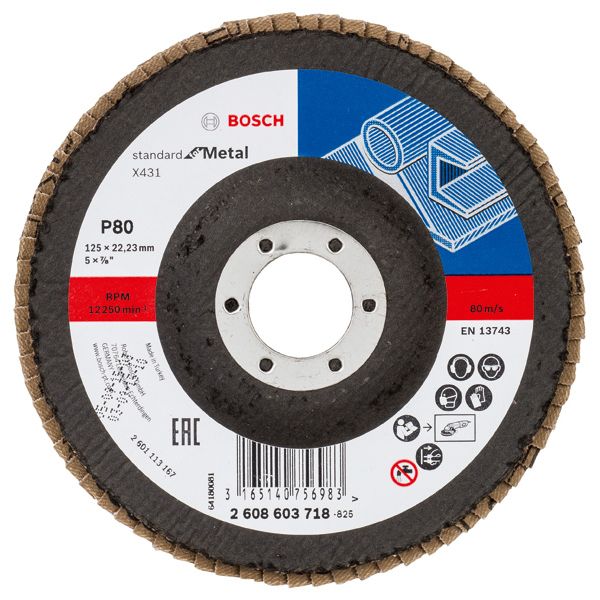 X431 flap disc, Standard for Metal 125 mm, 22.23 mm, 80 image 2