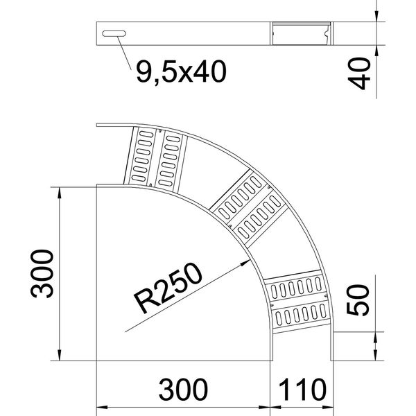 SLZB 90 100 SG 90° bend with Z-rung B110mm image 2