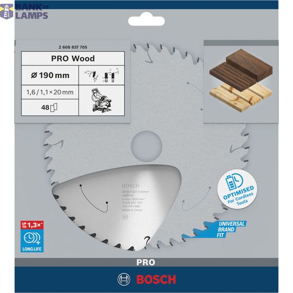 Standard for Wood Circular Saw Blade for Cordless Saws 190x1.6/1.1x20 T48 image 2