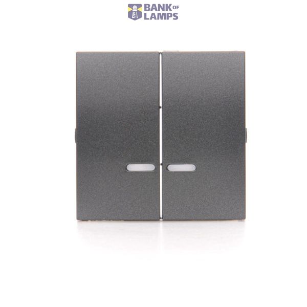 Double rocker for illuminated mechanisms: SW6/2XLM, SW7/2XM, SW6P1M, anthracite, metalic image 1
