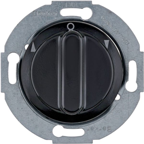 Rotary switch for blinds 2pole with centre plate Rotary knobs, black glossy image 1