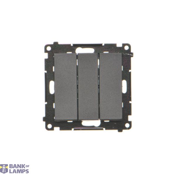 Triple contact push button, 10AX, black matt image 1