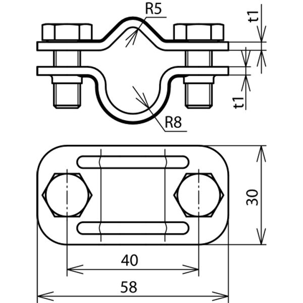 UNI disconnecting clamp, St/tZn for Rd 16/8-10mm image 2