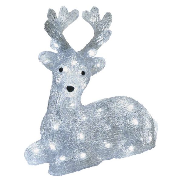 LED Christmas deer, 27 cm, outdoor and indoor, cool white, timer image 1