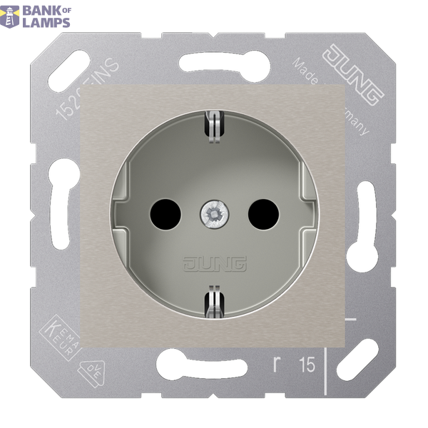 SCHUKO socket, 16 A 250 V ~, 50 x 50 mm, platinum-grey image 1