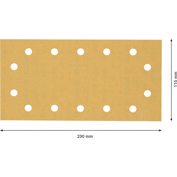 EXPERT C47 Sandpaper with 14 holes for Orbital Sanders 115 x 23 mm, G 18 1-pc image 1