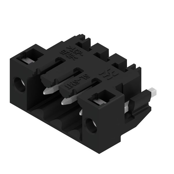 PCB plug-in connector, male header, Solder flange, THT/THR solder connection, 3.50 mm, Number of poles: 3, 180°, Solder pin length (l): 1.5 mm, tinned, black, Box image 2