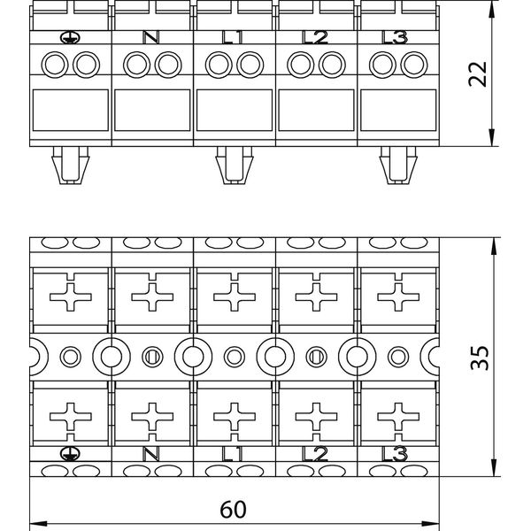 CP45-KL Terminal strip  22x60x35 image 2