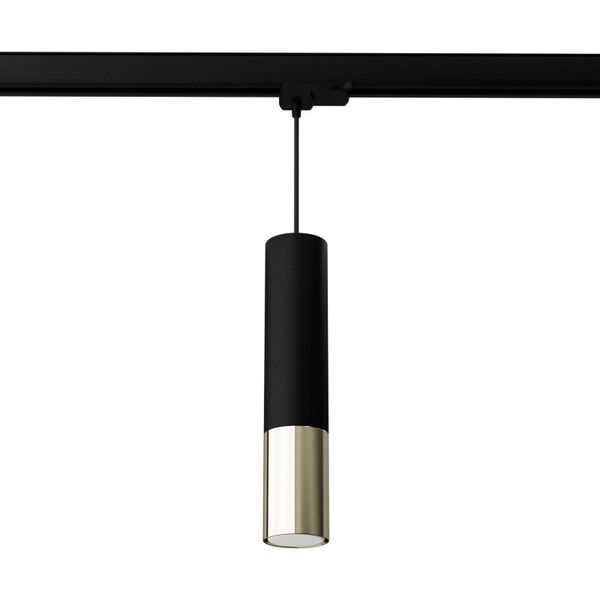 HANGING LAMP FOR 3-PHASE TRACK LOOPEZ BLACK/GOLD GU10 3000K 7W 510LM MYL.00014 image 1