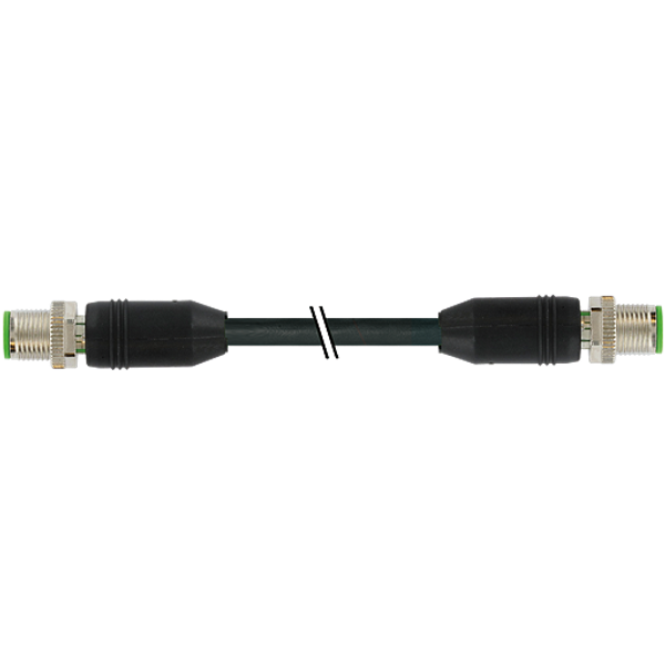 M12 male 0° / M12 male 0° A-cod. PUR 5x0.34 bk UL/CSA+drag ch. 5m image 1
