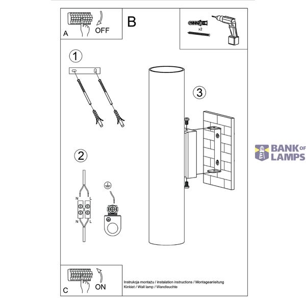 WALL LAMP LAGOS 2 BEIGE 2XGU10 image 4